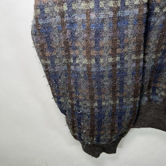 Lenor Romano 100% Merino Wool Crewneck Sweater Mens Size Medium Geometric Knit - Picture 4 of 10